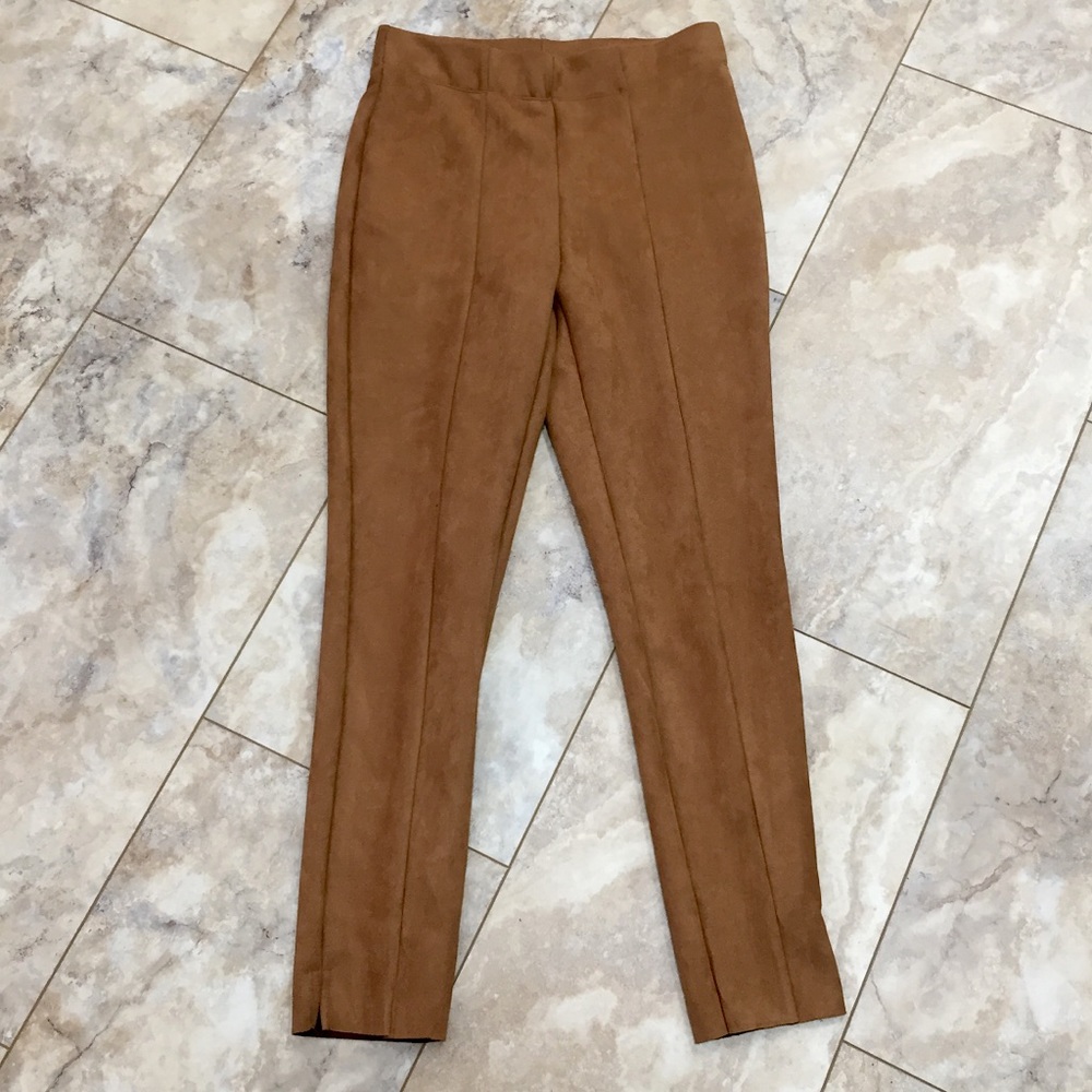 Slimming Options Tawny Microsuede Peg Leg Trousers